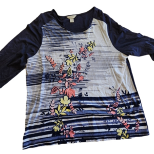 Christopher & Banks Navy Blue 3/4 Sleeve Top 2X